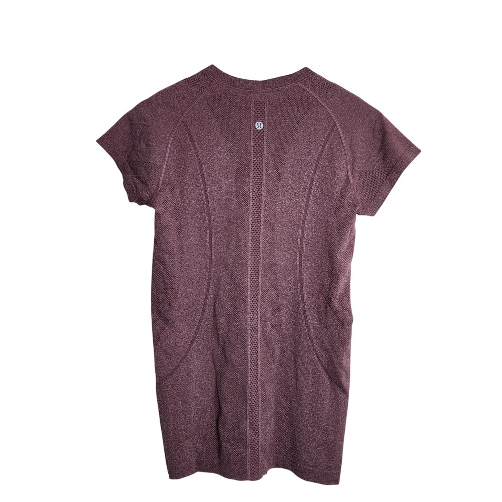 Lululemon Swiftly Tech Short Sleeve Women 8 Purple Heathered Activewear Shirt - Picture 2 of 3